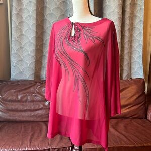 Bob Mackie Wearable Art Sheer Blouse